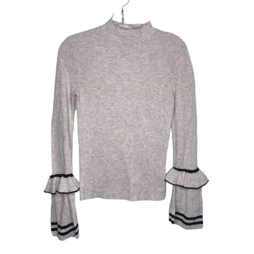 Express Womens Top Size S Gray Light Pullover Long Sleeve Mock Neck Knit